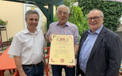 Gratulation an Josef Walli zum 80. Geburtstag