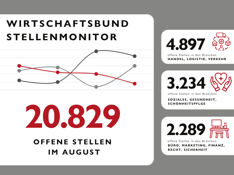 Stellenmonitor März 25 Grafik mit den ausgewiesenen Stellen vom August 2025.